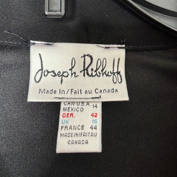 Joseph Ribkoff Black Ruffle Veston Jacket - Picture 2 of 5